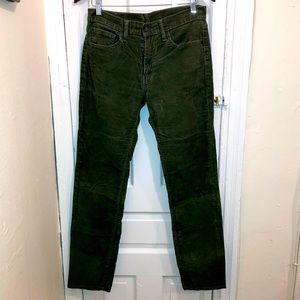 NWoT Levi’s 511 Slim Green Corduroy Pants Sz 31x32
